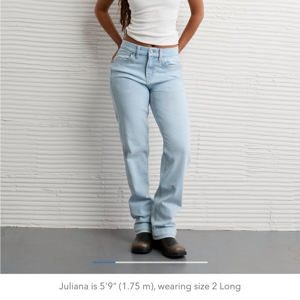 American Eagle Outfitters Light Blue Straight Leg Jeans